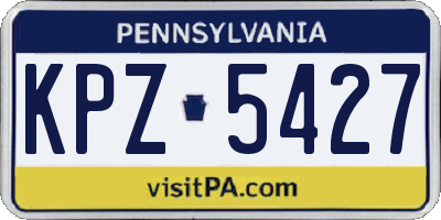PA license plate KPZ5427