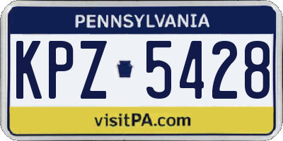 PA license plate KPZ5428