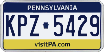 PA license plate KPZ5429