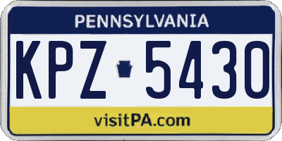 PA license plate KPZ5430