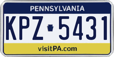 PA license plate KPZ5431