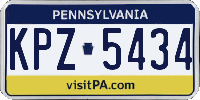 PA license plate KPZ5434