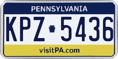 PA license plate KPZ5436