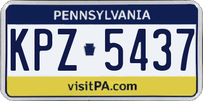 PA license plate KPZ5437