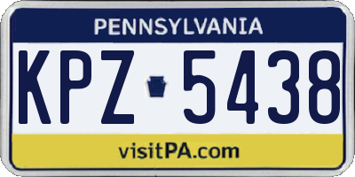 PA license plate KPZ5438