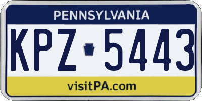 PA license plate KPZ5443