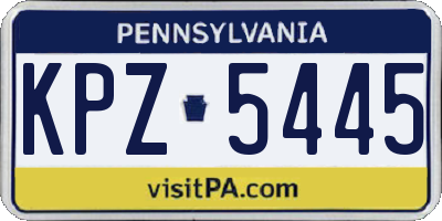 PA license plate KPZ5445
