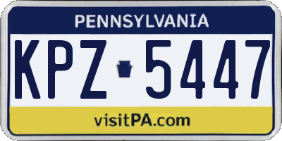 PA license plate KPZ5447