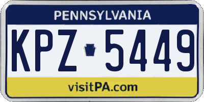 PA license plate KPZ5449
