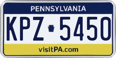 PA license plate KPZ5450