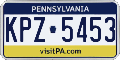 PA license plate KPZ5453