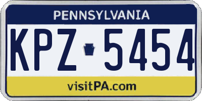 PA license plate KPZ5454