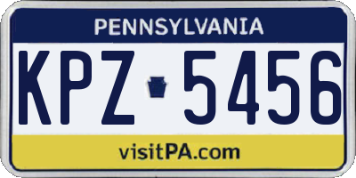 PA license plate KPZ5456
