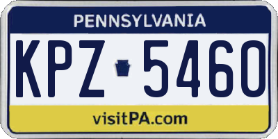 PA license plate KPZ5460
