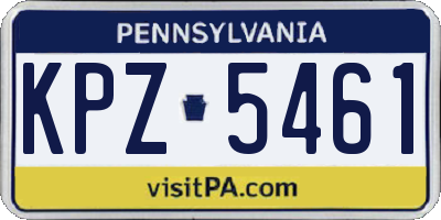 PA license plate KPZ5461