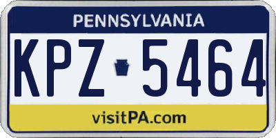 PA license plate KPZ5464