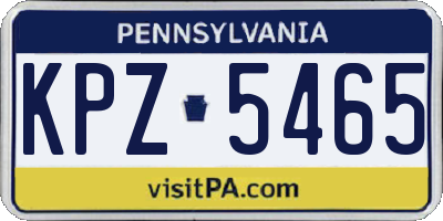 PA license plate KPZ5465