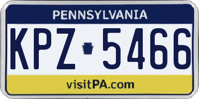 PA license plate KPZ5466