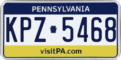 PA license plate KPZ5468