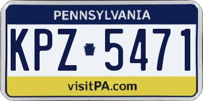 PA license plate KPZ5471