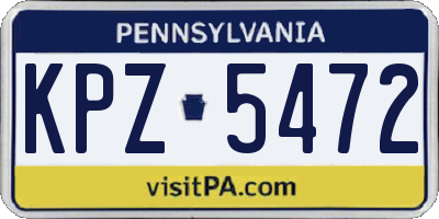 PA license plate KPZ5472