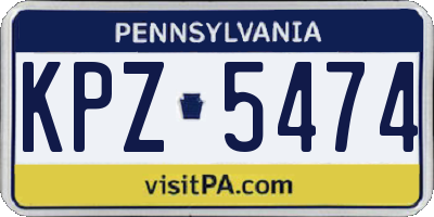 PA license plate KPZ5474