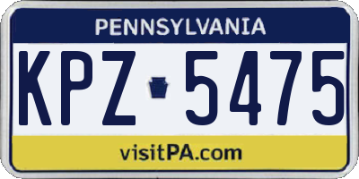 PA license plate KPZ5475