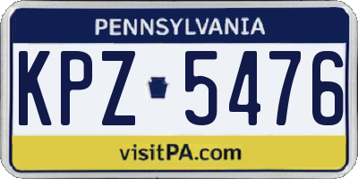 PA license plate KPZ5476