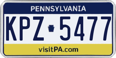PA license plate KPZ5477