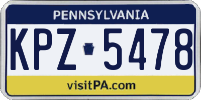 PA license plate KPZ5478