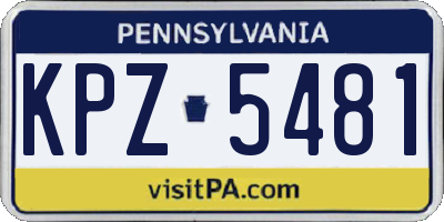 PA license plate KPZ5481