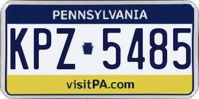 PA license plate KPZ5485