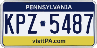 PA license plate KPZ5487
