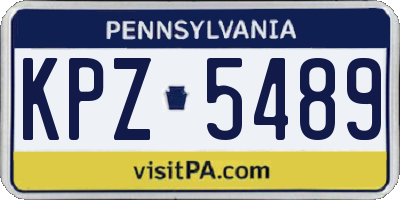 PA license plate KPZ5489