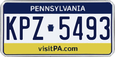 PA license plate KPZ5493