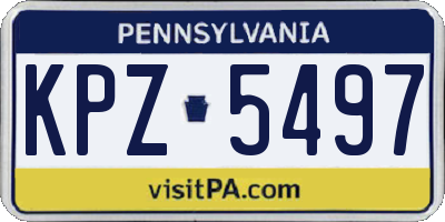 PA license plate KPZ5497