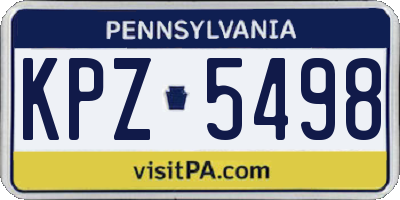 PA license plate KPZ5498