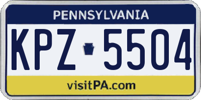 PA license plate KPZ5504