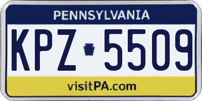 PA license plate KPZ5509