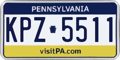 PA license plate KPZ5511
