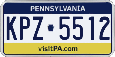 PA license plate KPZ5512