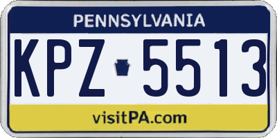 PA license plate KPZ5513