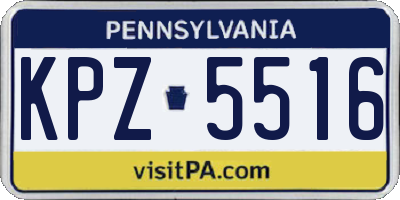 PA license plate KPZ5516