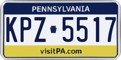 PA license plate KPZ5517