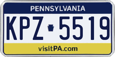 PA license plate KPZ5519
