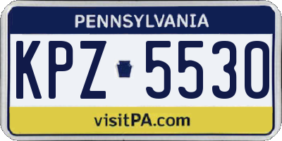 PA license plate KPZ5530