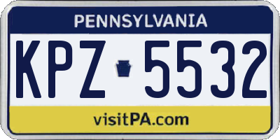 PA license plate KPZ5532