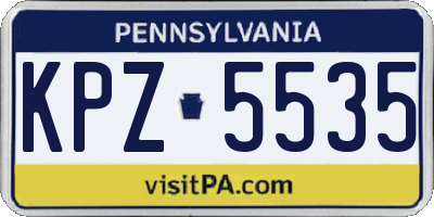 PA license plate KPZ5535