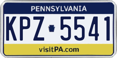 PA license plate KPZ5541
