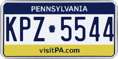 PA license plate KPZ5544